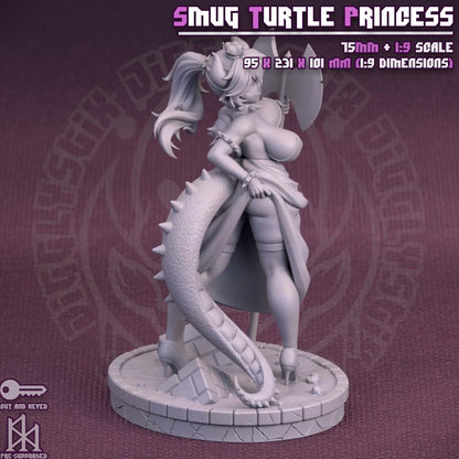 Smug Turtle Princess Miniature - by Jigglystix