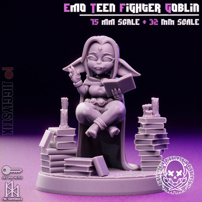 Emo Teen Fighter Goblin Miniature - by Jigglystix