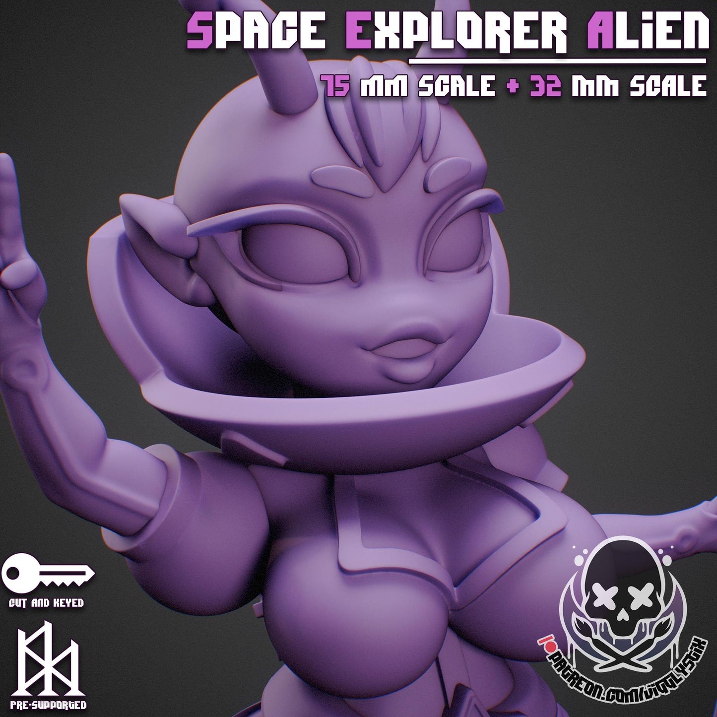 Space Exploration Alien Gobbo Miniature - by Jigglystix