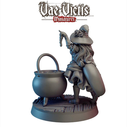 Witch and Cauldron Miniature - by Vae Victis Miniatures
