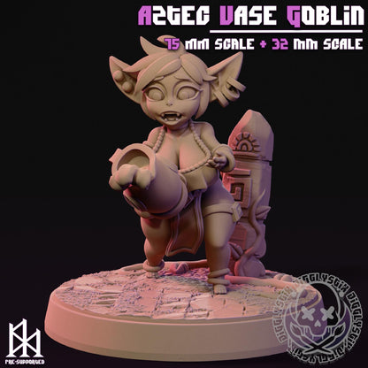Aztec Vase Goblin Miniature - by Jigglystix