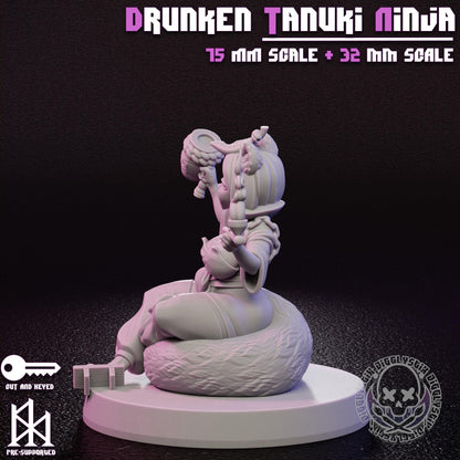 Drunk Tanuki Ninja Miniature - by Jigglystix