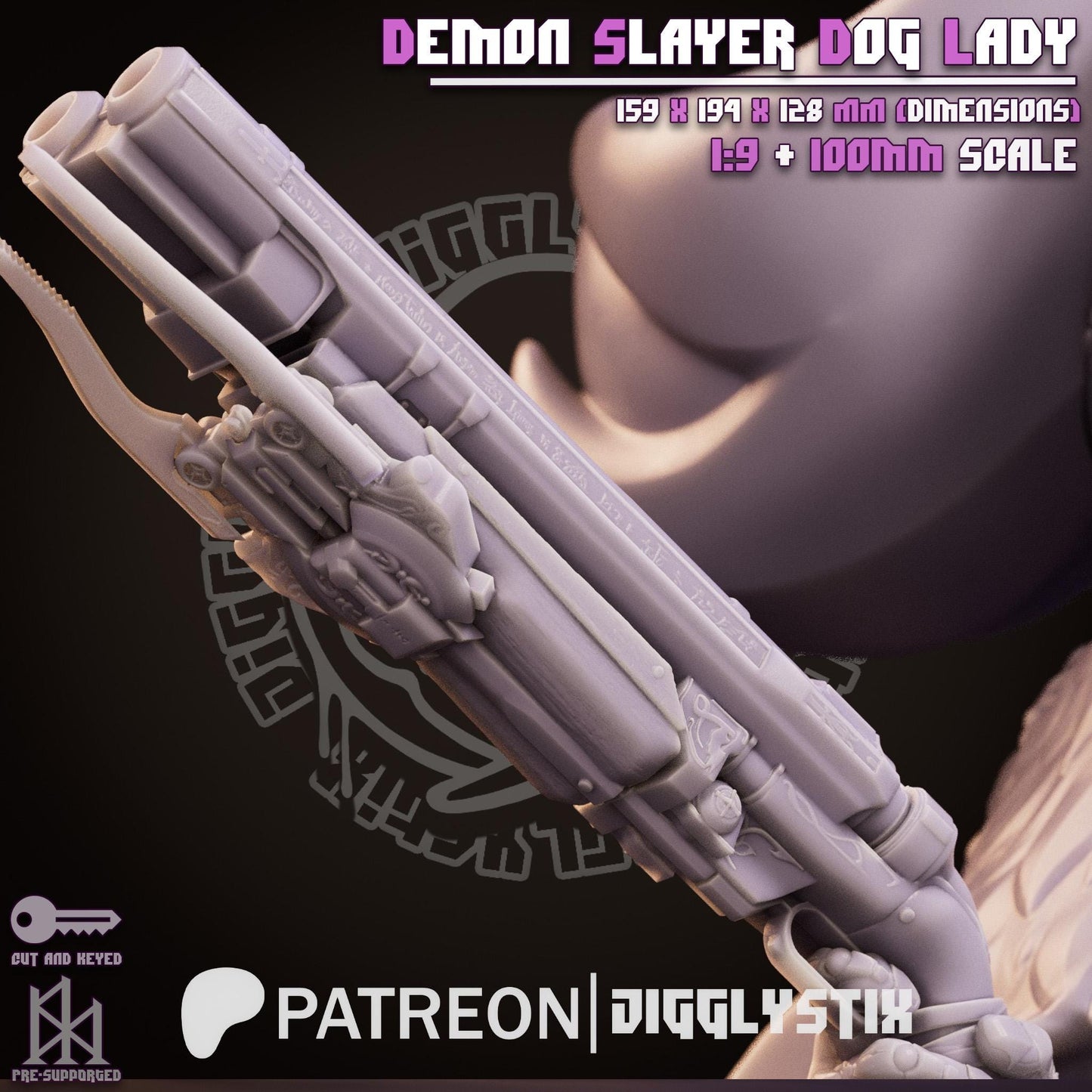 Demon Slayer Dog Lady Miniature - by Jigglystix