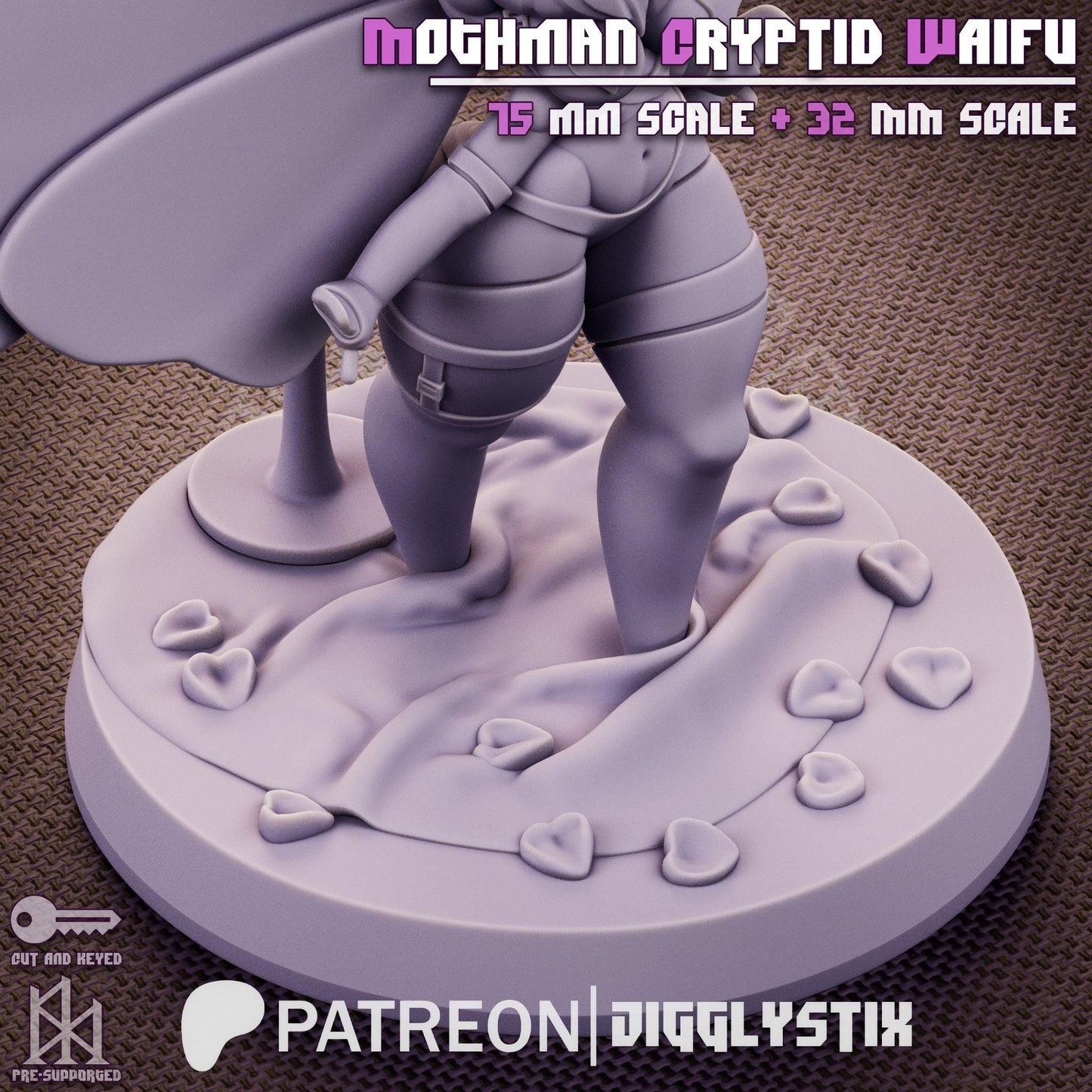 Mothman Cryptid Waifu Miniature - by Jigglystix
