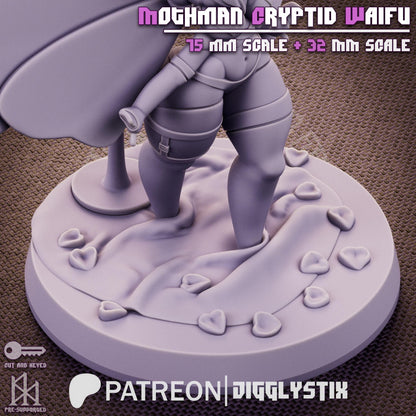 Mothman Cryptid Waifu Miniature - by Jigglystix