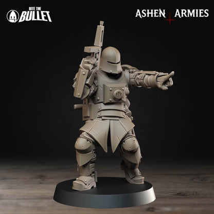 Sanctified Legion Combat Engineer Miniature - Ashen Armies by Bite the Bullet