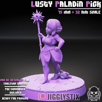 Lusty Gnome Paladin Pick Miniature - by Jigglystix