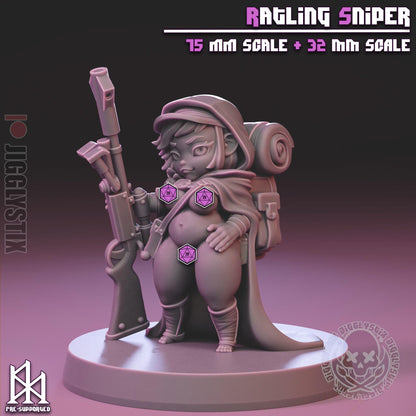 Ratling Sniper Miniature - by Jigglystix