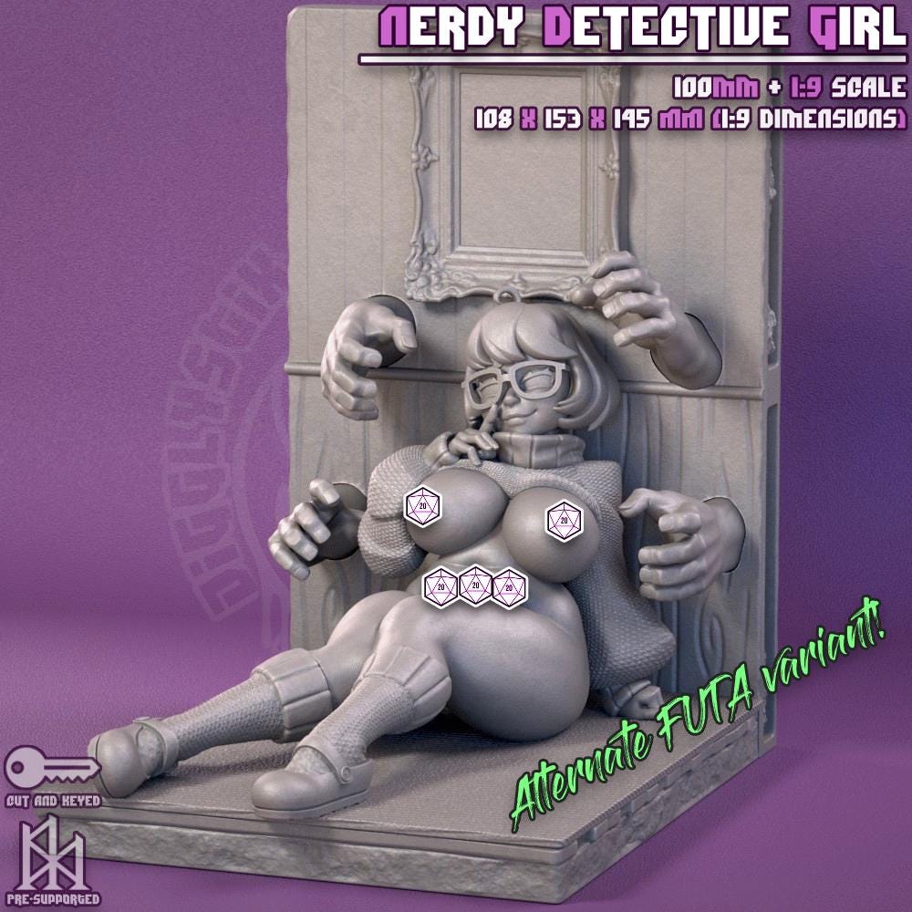 Nerdy Detective Girl Miniature - by Jigglystix