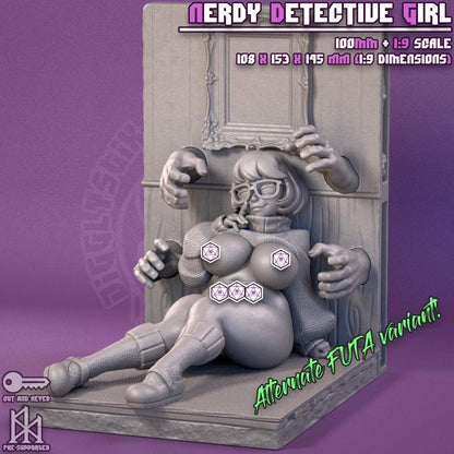 Nerdy Detective Girl Miniature - by Jigglystix