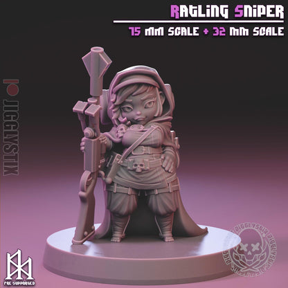 Ratling Sniper Miniature - by Jigglystix