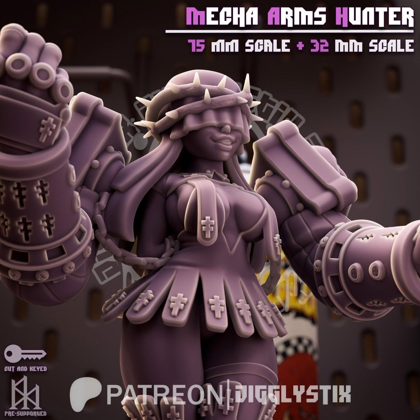 Twin Blade Hunter Miniature - by Jigglystix