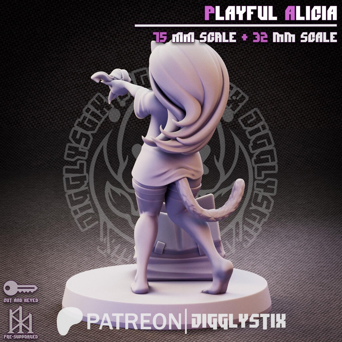 Playful Catgirl Alicia Miniature - by Jigglystix