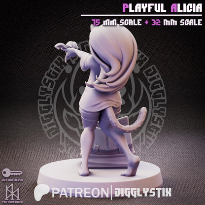 Playful Catgirl Alicia Miniature - by Jigglystix