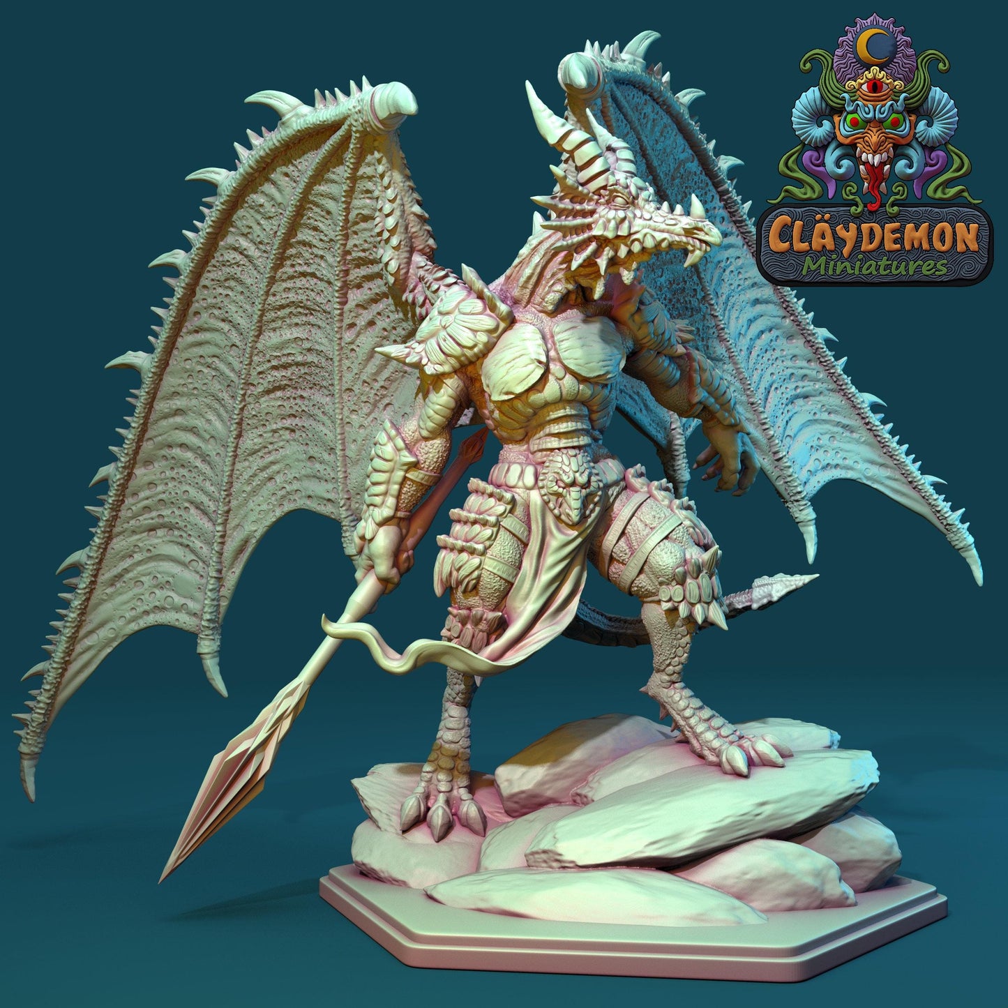 Dazgak the Dragonlord Miniature - by Claydemon Miniatures