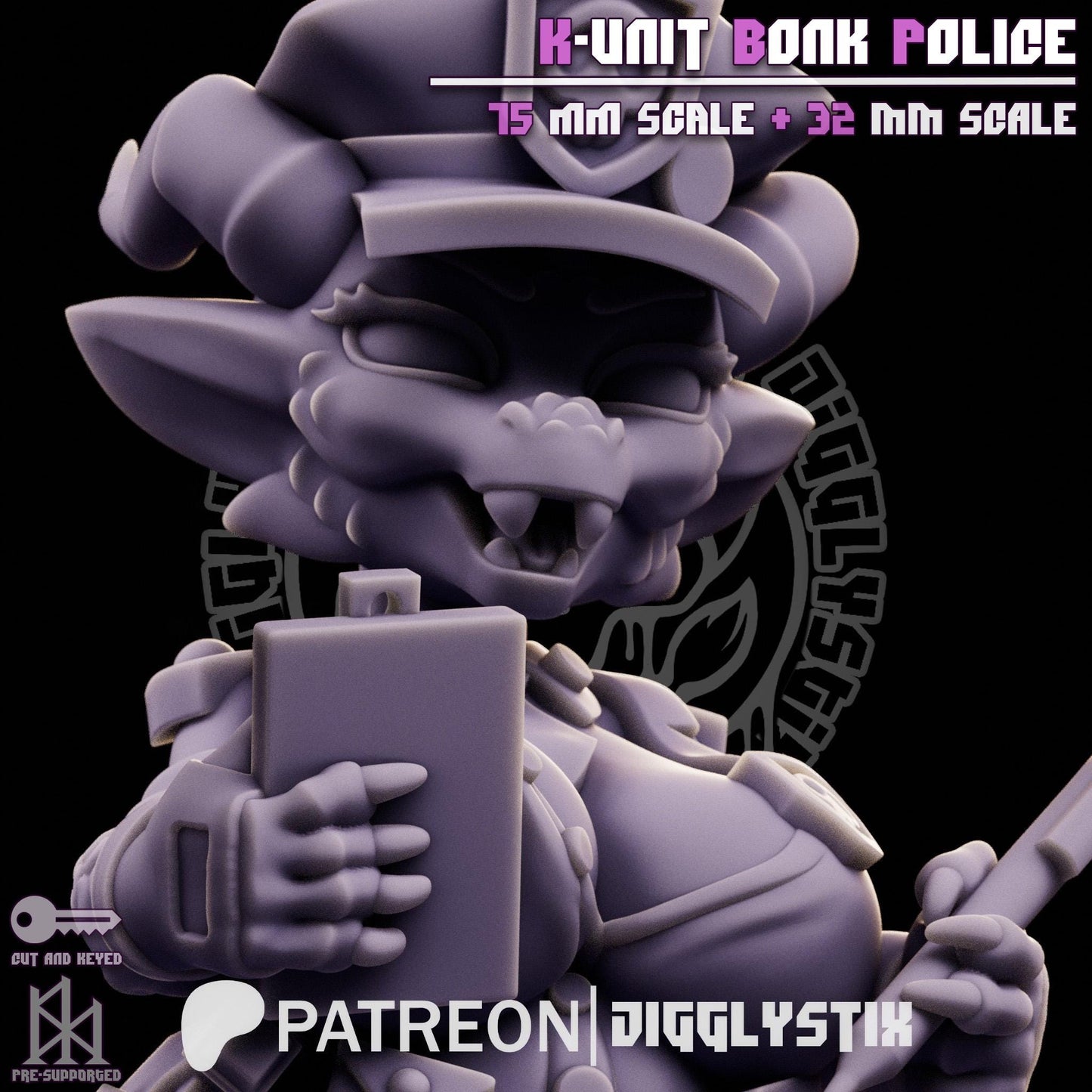 Kobold Cop K-Unit Bonk Police Miniature - by Jigglystix