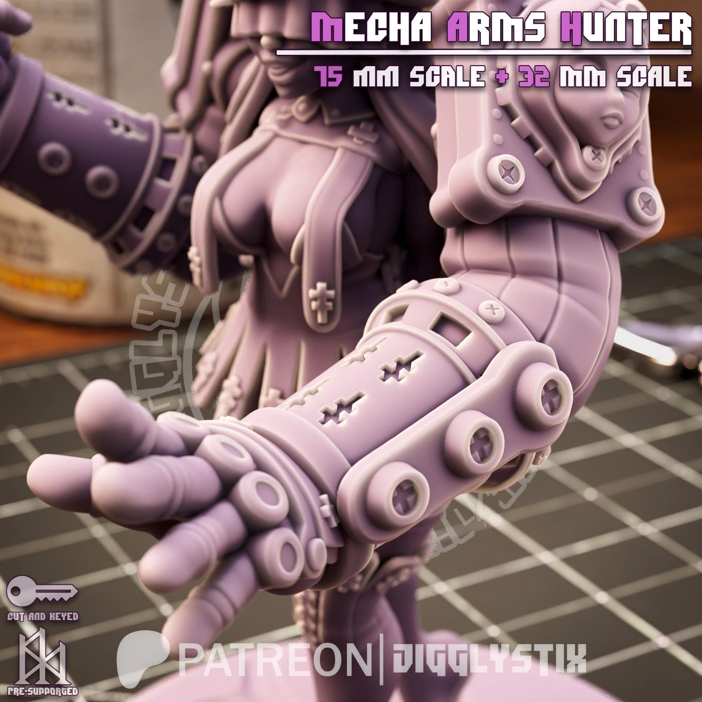 Twin Blade Hunter Miniature - by Jigglystix
