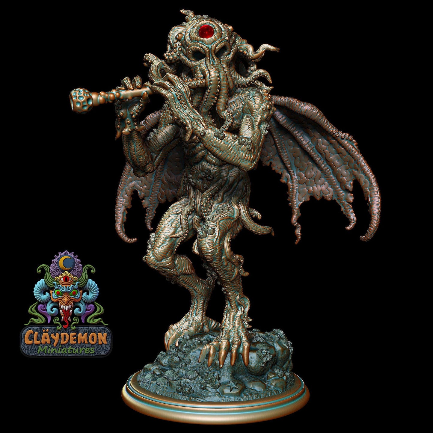 Chthonic Flutist Miniature - by Claydemon Miniatures