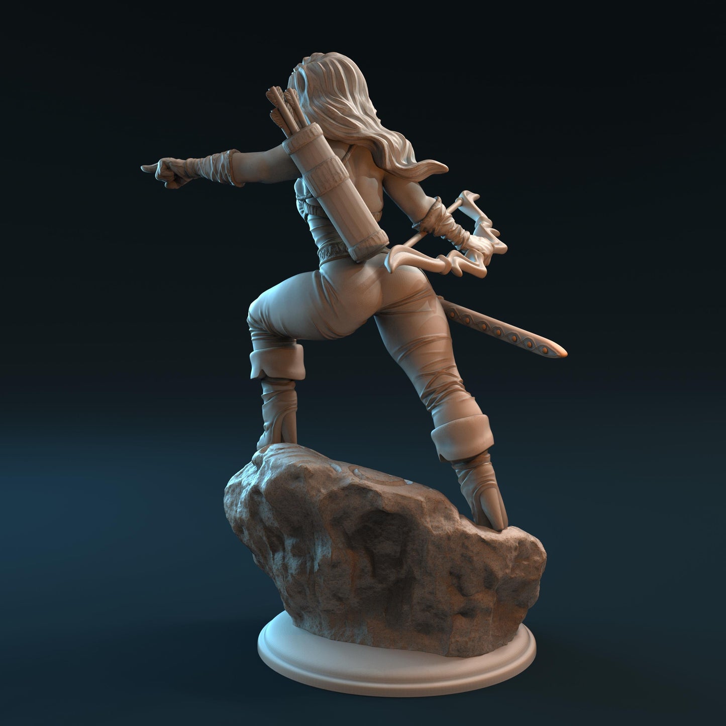 Feya the Archer Woman Miniature - by Claydemon Miniatures