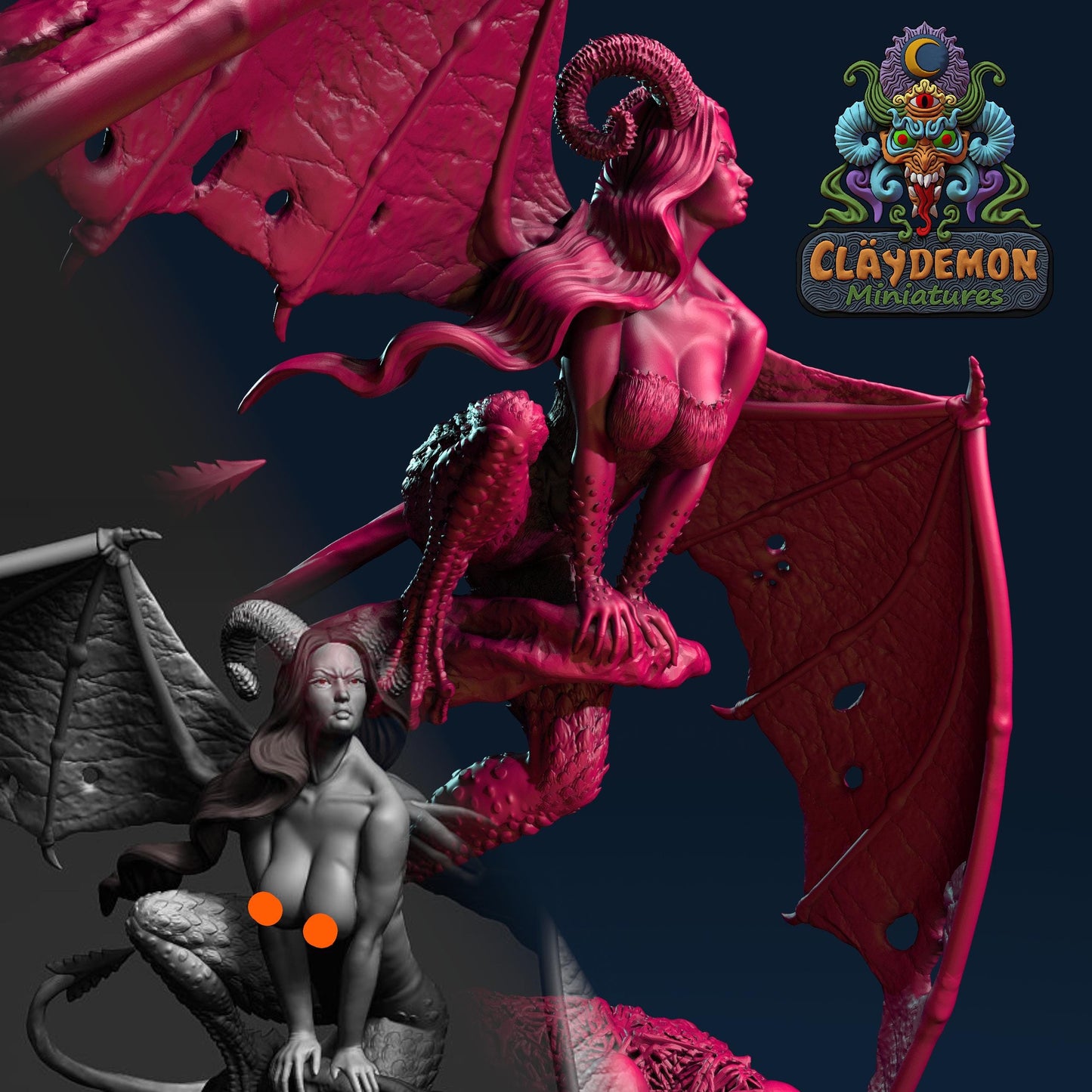 Harpy Perching Miniature - by Claydemon Miniatures