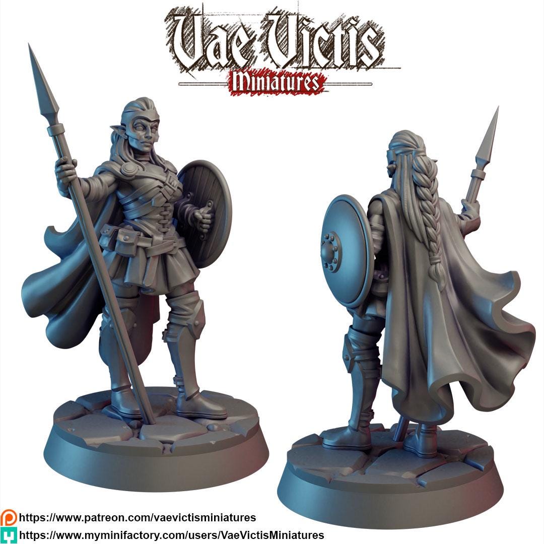 Elf Amazon Miniature - by Vae Victis Miniatures