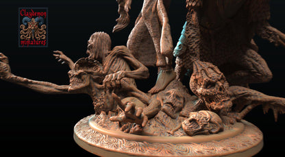 Necromancer Queen Diorama Miniature - by Claydemon Miniatures