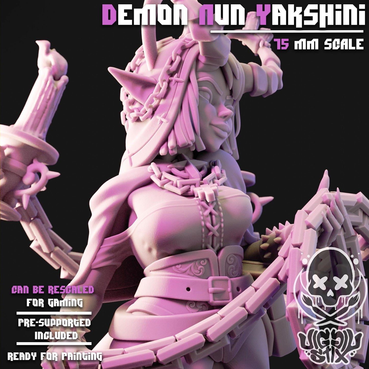 Demon Nun Yakshini Miniature - by Jigglystix