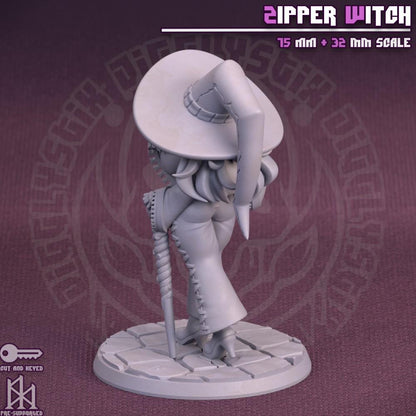 Thicc Zipper Witch Miniature - by Jigglystix
