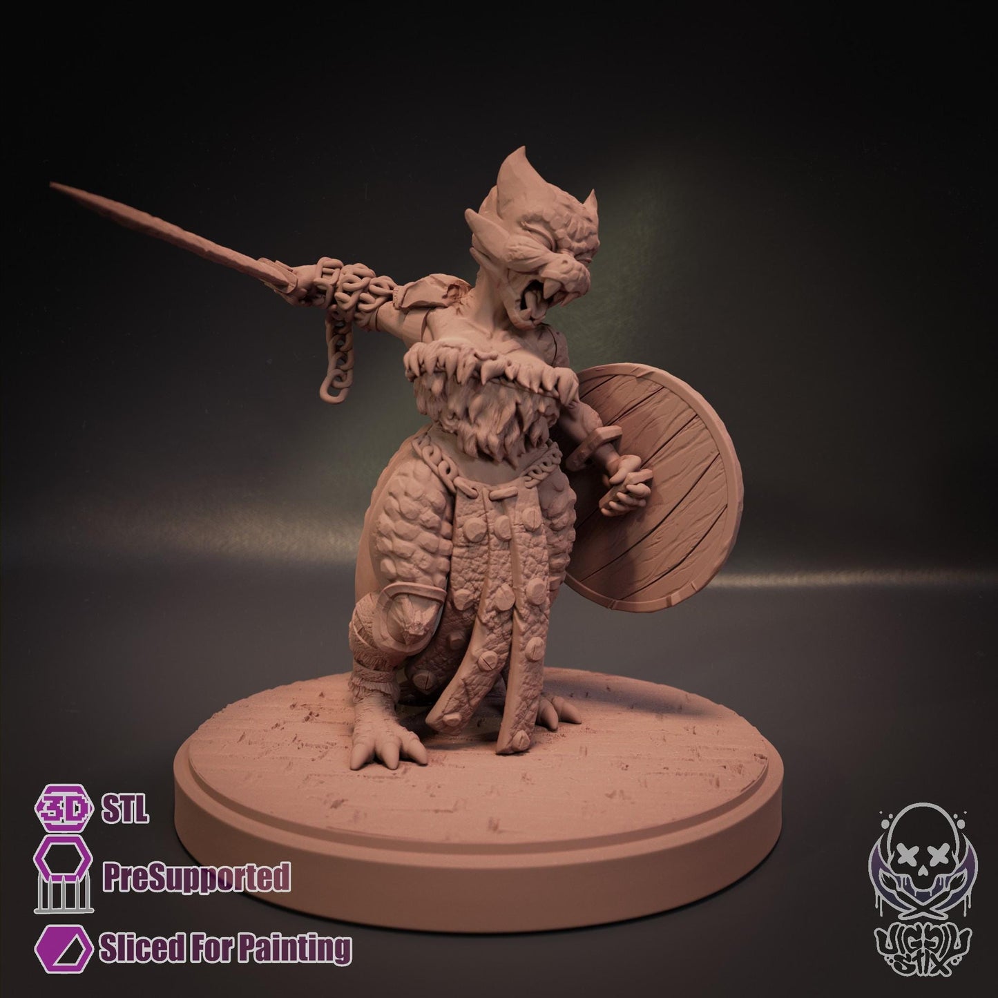 Enraged Ramshackle Kobold Miniature - by Jigglystix