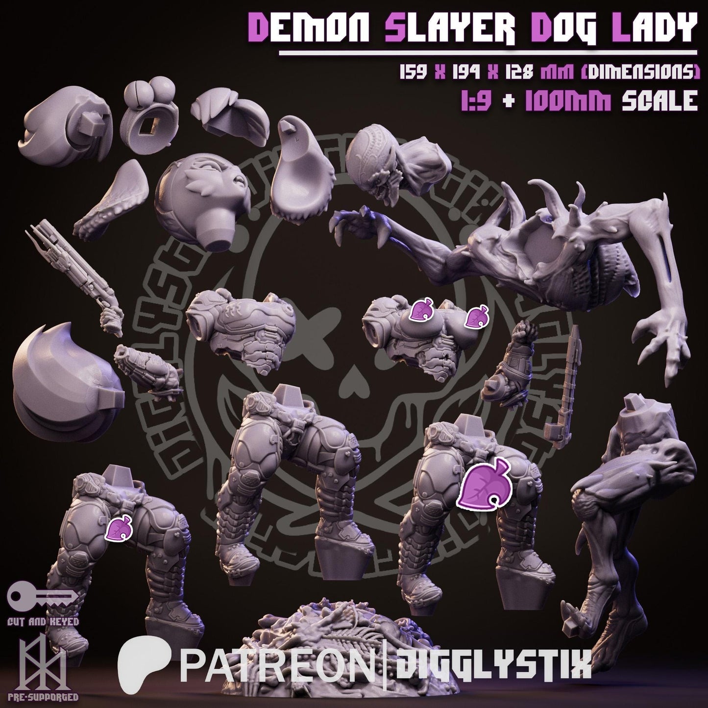 Demon Slayer Dog Lady Miniature - by Jigglystix