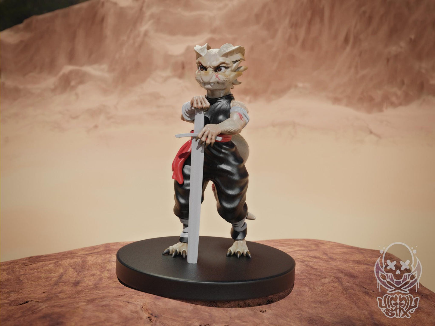 Desert Kobold Warrior Miniature - by Jigglystix