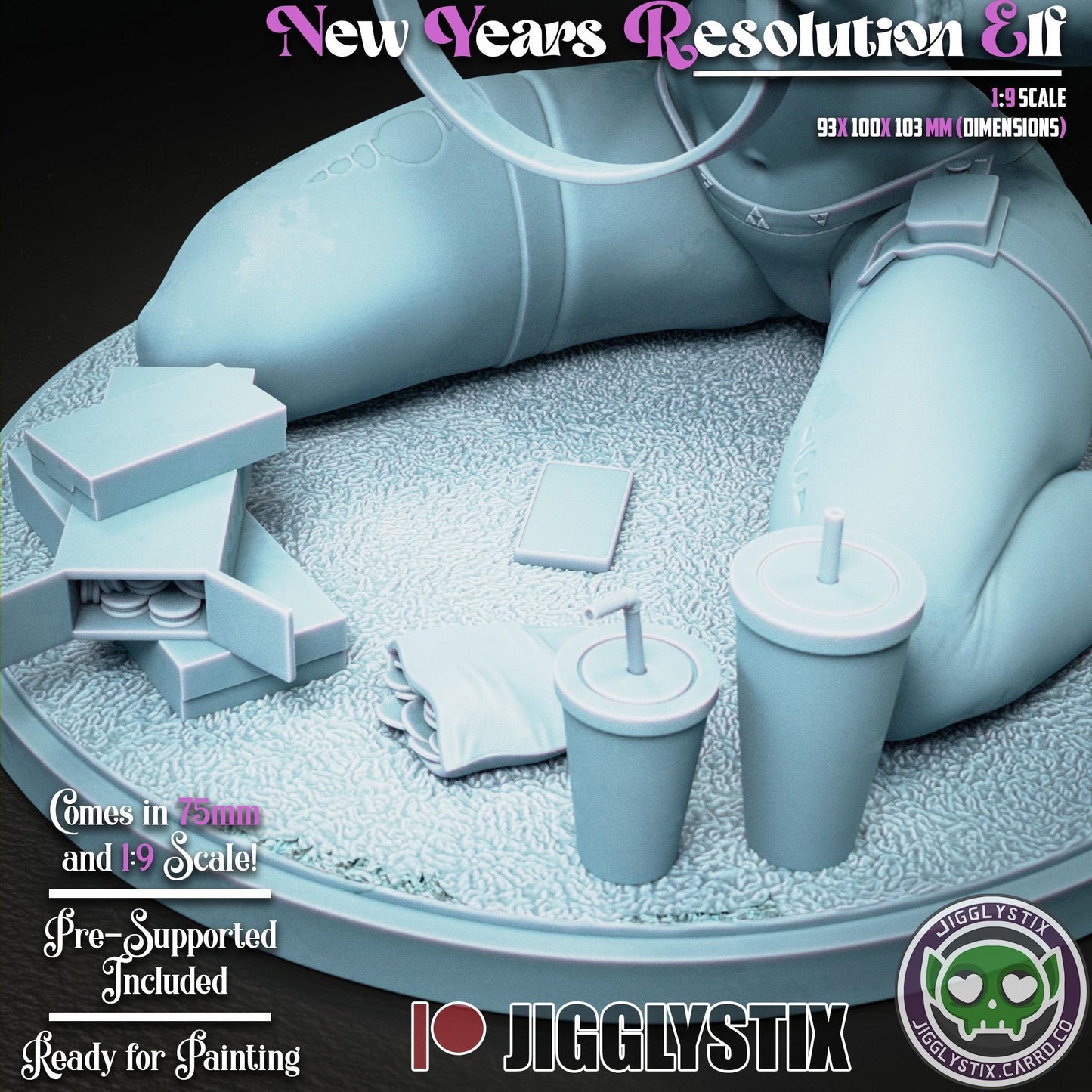 New Years Resolution Elf Miniature - by Jigglystix
