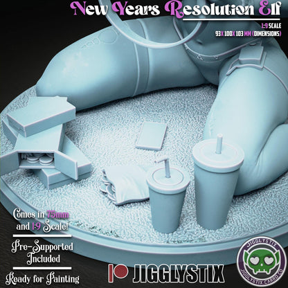 New Years Resolution Elf Miniature - by Jigglystix