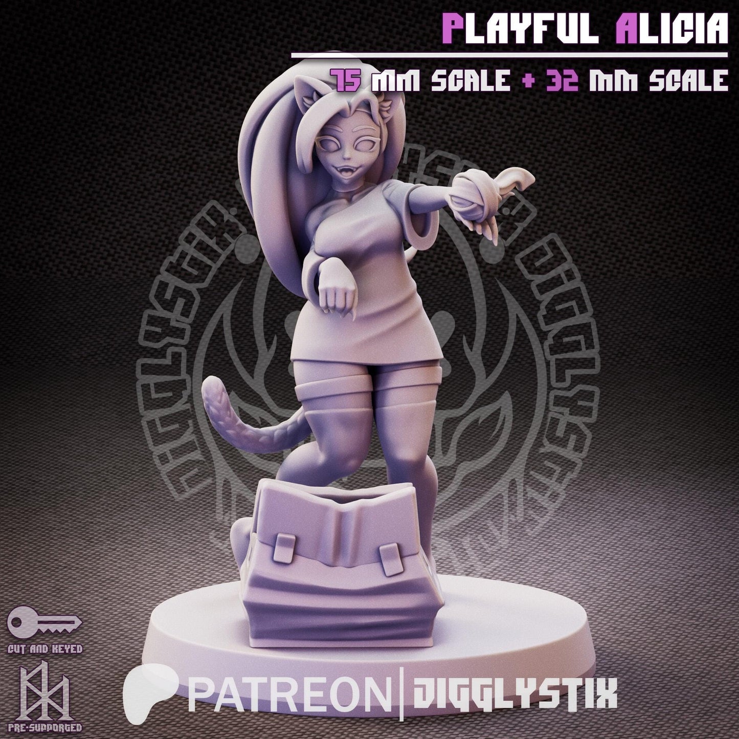 Playful Catgirl Alicia Miniature - by Jigglystix