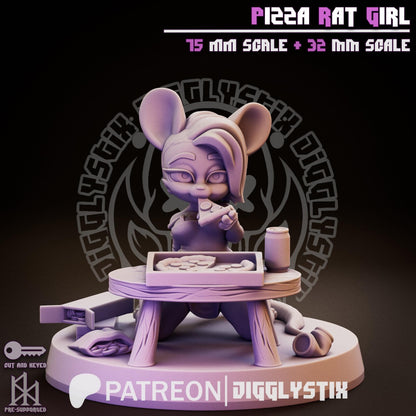 Pizza Rat Girl Miniature - by Jigglystix