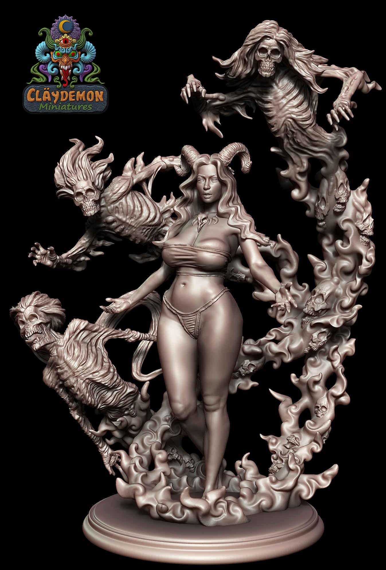 Azami the Ghost Conjurer Miniature - by Claydemon Miniatures