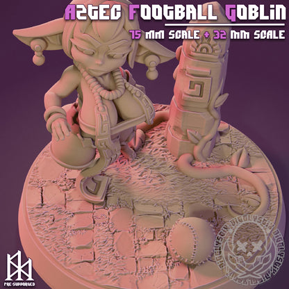 Aztec Football Goblin Miniature - by Jigglystix