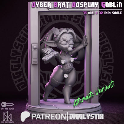 Cyber Brat Cosplay Goblin Miniature - by Jigglystix