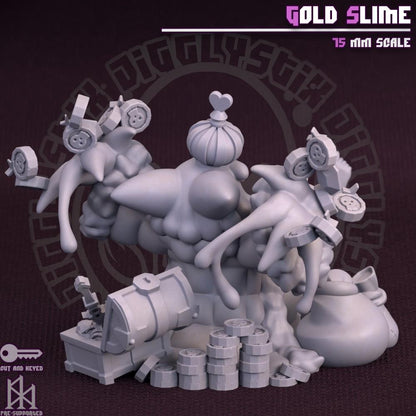 Gold Slime Girl Miniature - by Jigglystix