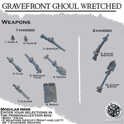 Gravefront Ghoul Wretched Modular Miniatures - Diceverse