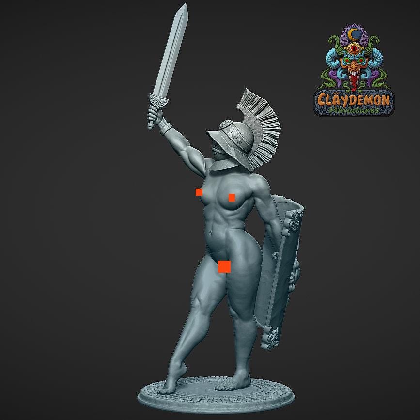 Vitruvia the Gladiator Woman Miniature - by Claydemon Miniatures