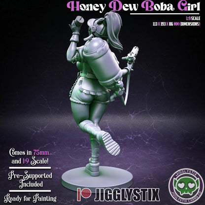 Honey Dew Boba Girl Miniature - by Jigglystix