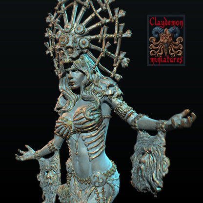 Necromancer Queen Diorama Miniature - by Claydemon Miniatures