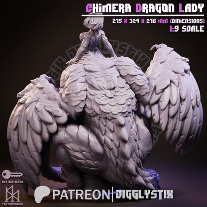 Chimera Dragon Lady Miniature - by Jigglystix
