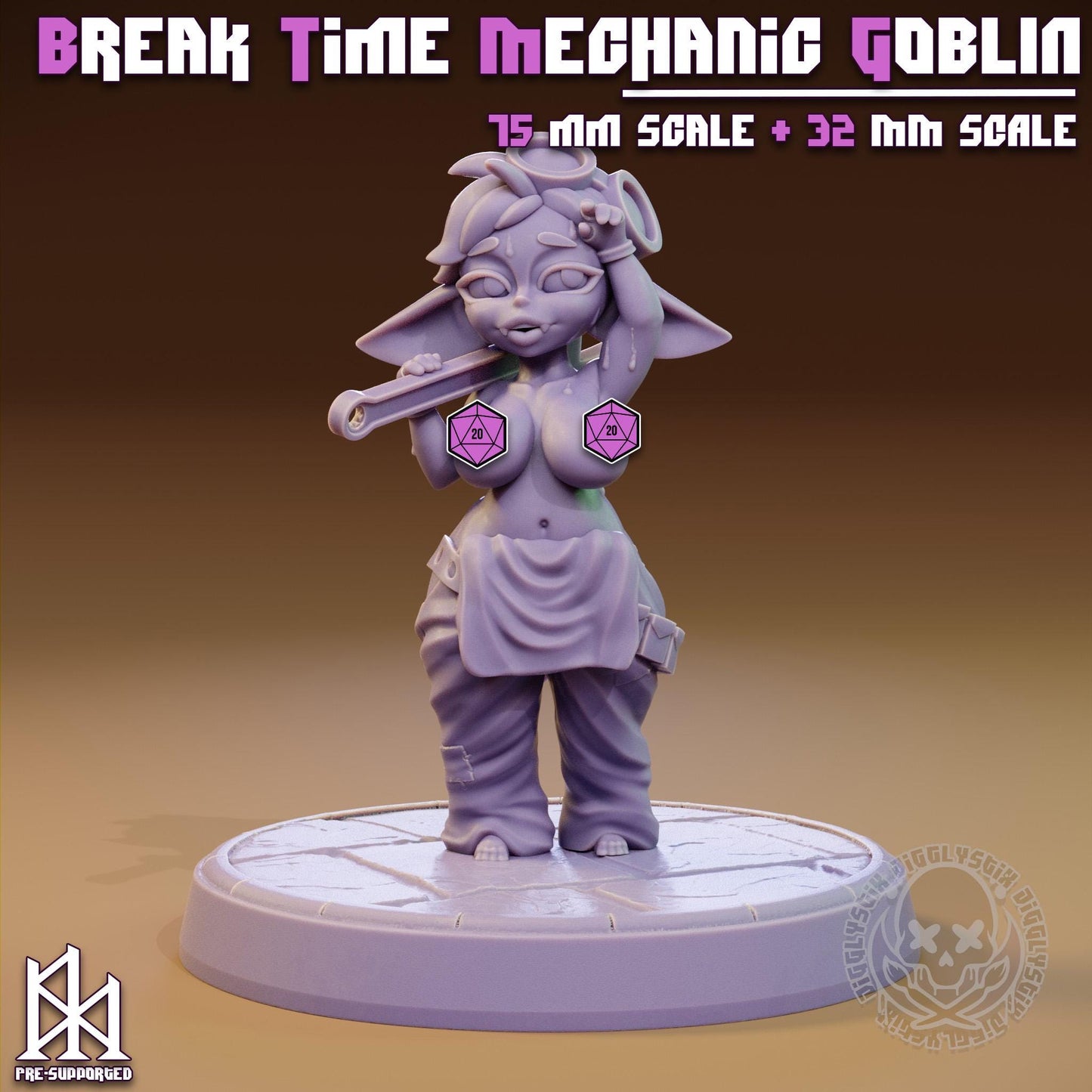 Break Time Mechanic Goblin Miniature - by Jigglystix