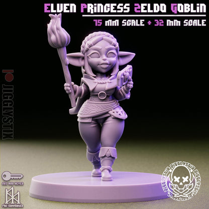 Elven Princess Zeldo Goblin Miniature - by Jigglystix