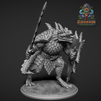Talkorus the Dragonkin Miniature - by Claydemon Miniatures