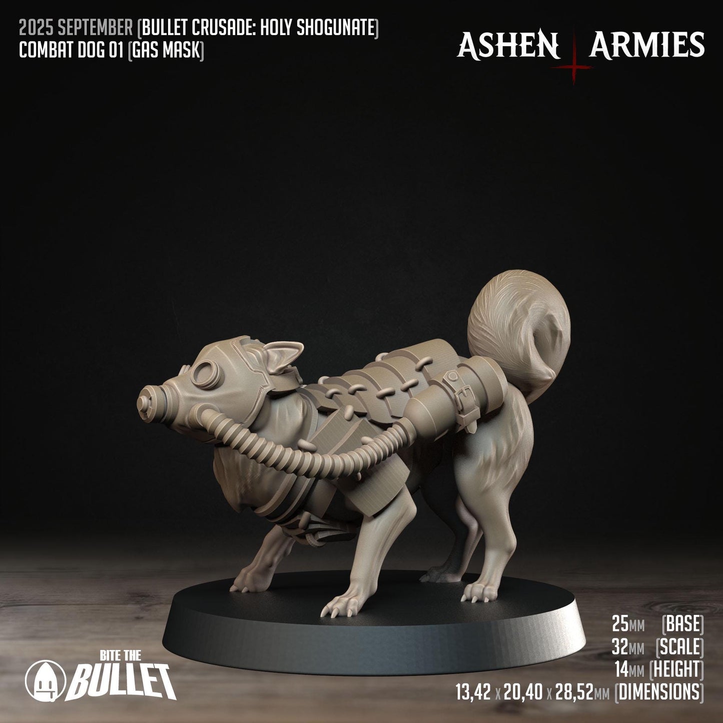Holy Shogunate Combat Dogs Miniatures - Ashen Armies by Bite the Bullet