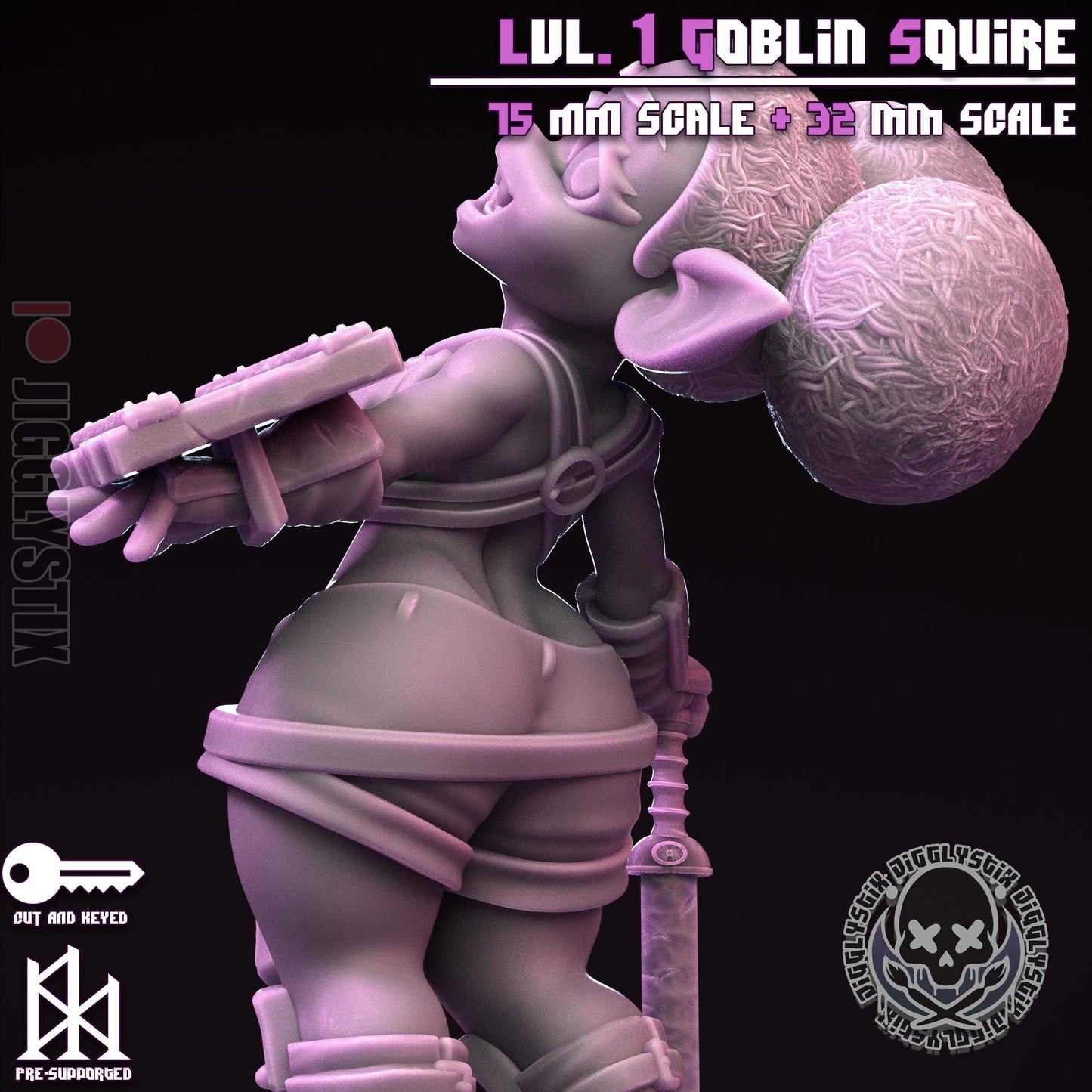 Lvl 1 Goblin Squire Miniature - by Jigglystix