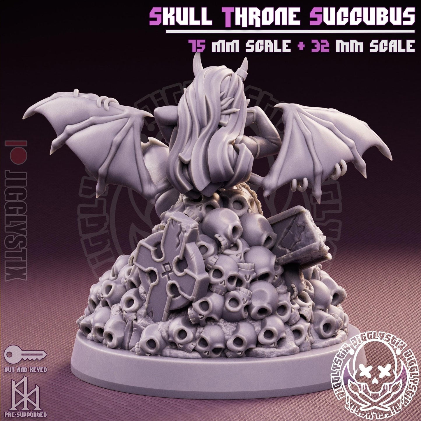 Skull Throne Milf Succubus Miniature - by Jigglystix